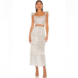 SAYLOR Silver Midi Dress medium